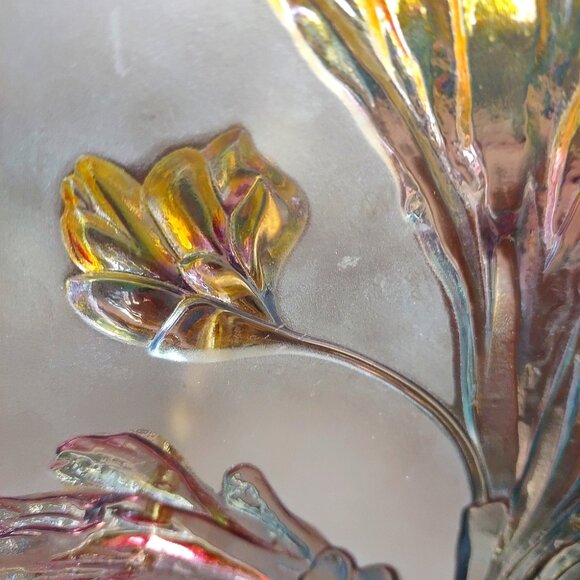 Walther Glas serving dish,  texturized acanthus leaf, Glass, Germany, 1970s - Picture 5 of 7